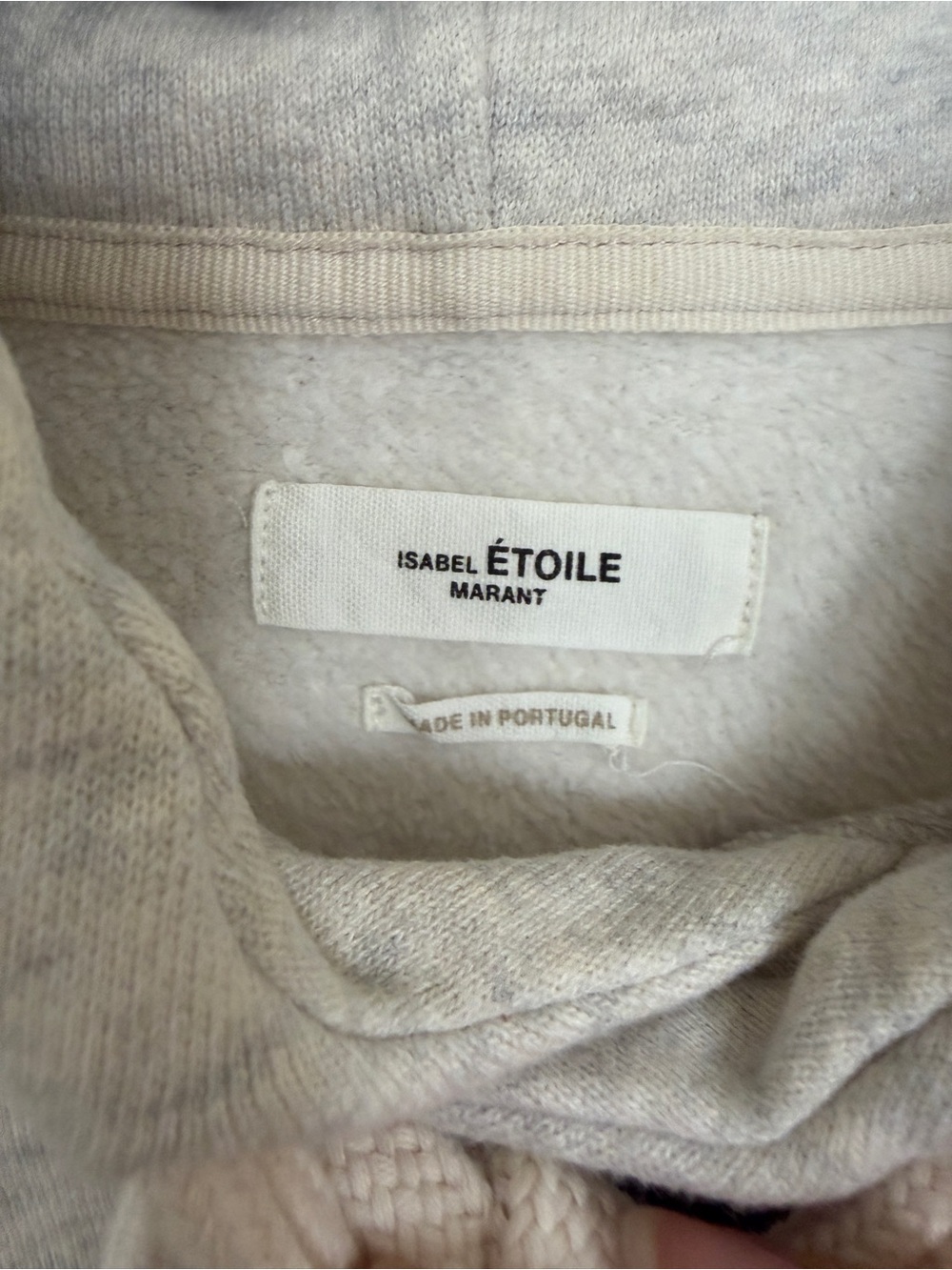Isabel Marant Light Gray Logo Hoodie With Black Print View 3